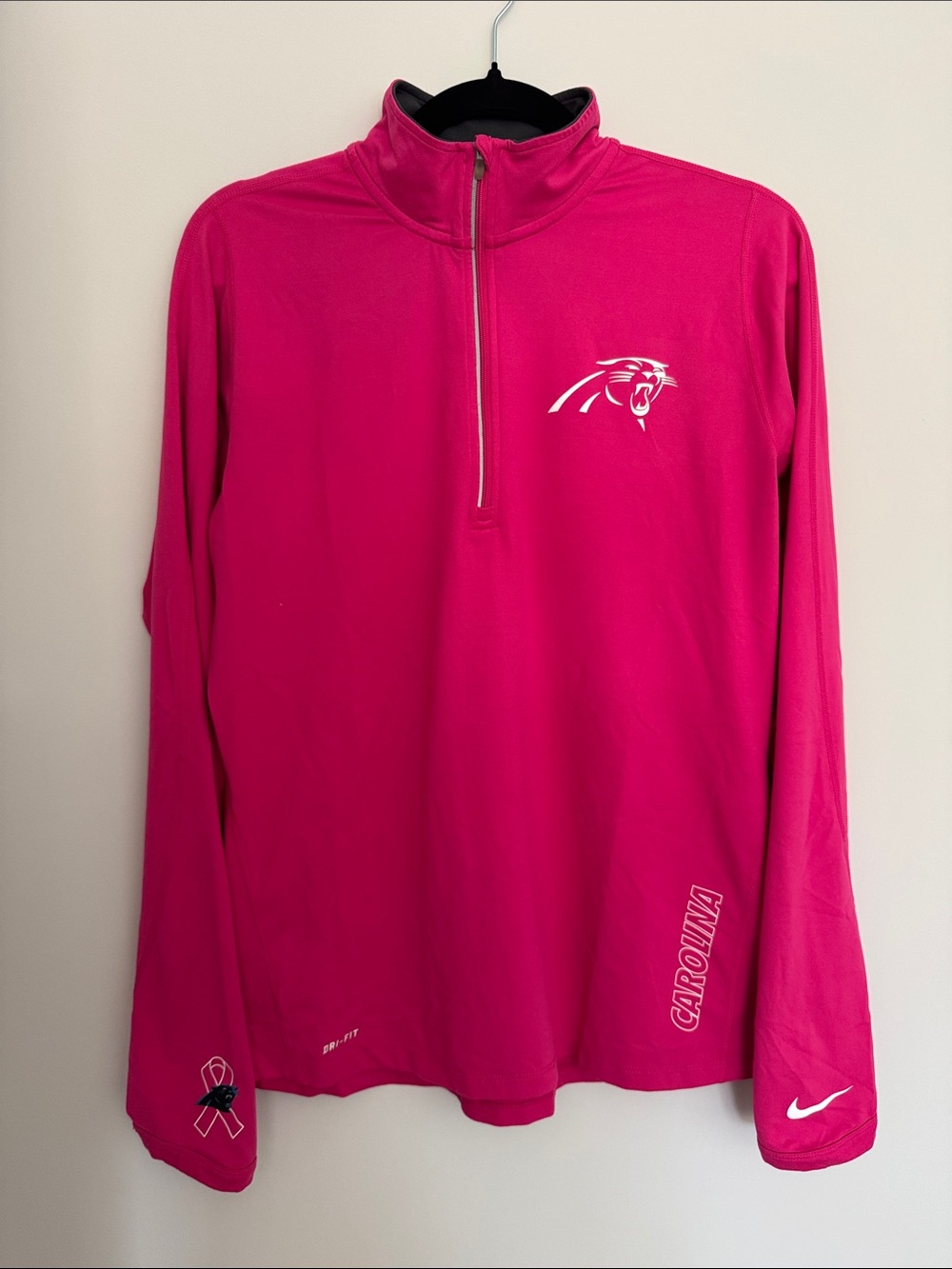 Nike Women's Hot Pink Quarter-Zip Pullover Sweatshirt